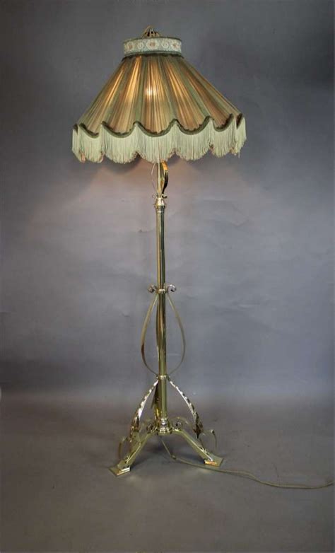 Victorian Brass Floor Lamp With Shade Lighting Floor Art Furniture