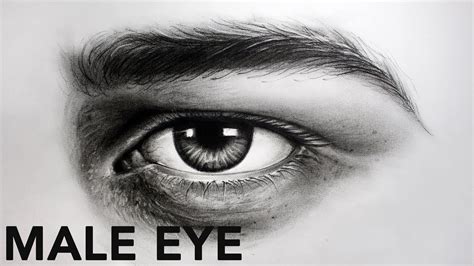 How To Draw Realistic Male Eye With Charcoal Timelapse Youtube