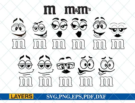 M Y M Mandm Faces Ms Face Letter M Logo Bundle Layered Svg Etsy