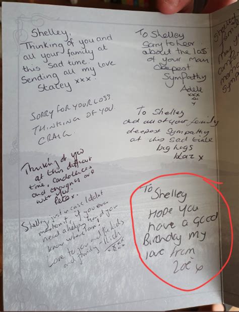 How to sign a sympathy card. Employee's mortifying fail on colleague's condolence card ...