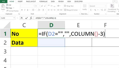 Cara Membuat Nomor Urut Otomatis Ke Samping Di Excel Dengan Rumus IF