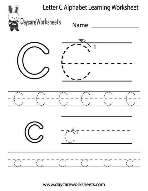 Trace The Letter C Worksheets Alphabet And Numbers Learning Free