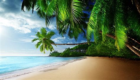 Hd Wallpaper Beach Blue Coast Emerald Paradise Sea Sky Sunshine