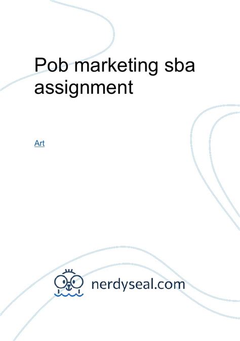 Pob Marketing Sba Assignment 488 Words Nerdyseal