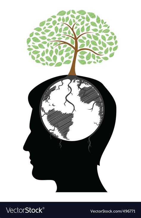 Mans Mind With Tree Royalty Free Vector Image Vectorstock