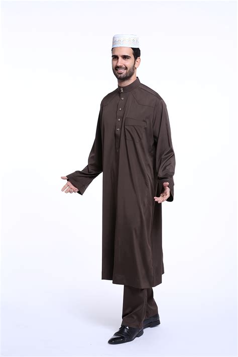 Men Saudi Thobe Jubba Dishdasha Thoub Abaya Robe Daffah Islamic Arab Kaftan Robe Ebay
