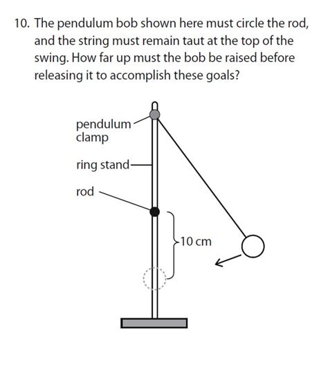 The Pendulum Bob Shown Here Must Circle The Rod And The String Must Remain Taut At The Top Of