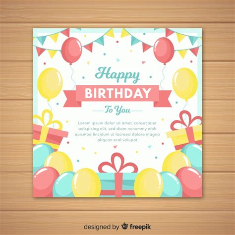 Princess birthday party invitations princess birthday from example of invitation card for birthday. Flat happy birthday invitation card Vector | Free Download
