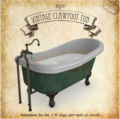 Second Life Marketplace Noctis Vintage Clawfoot Bathgreen Boxed