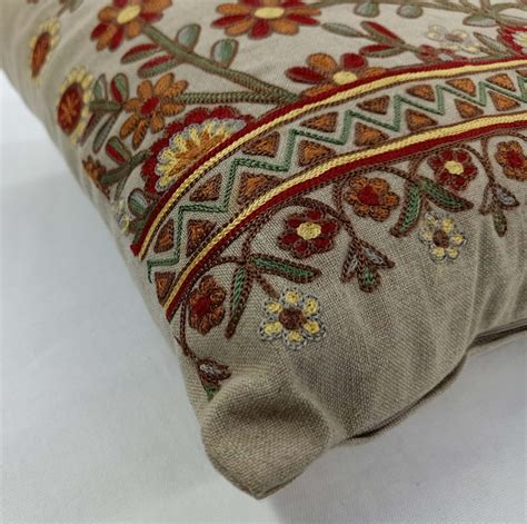 Handmade Crewel Embroidered Pillow Cover Etsy