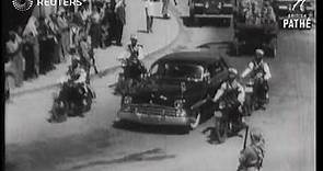 TRANSJORDAN: King Talal, new ruler of Jordan, arrives in Amman (1951)