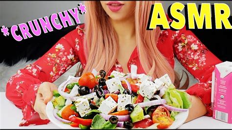 Crunchy Greek Salad Asmr Relaxing Cooking Eating Sounds Greek