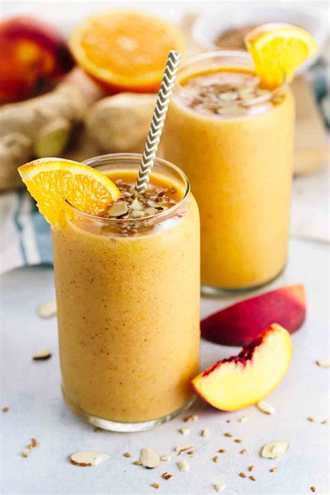 Peach Smoothie With Ginger Recipe Peach Smoothie Recipes Ginger