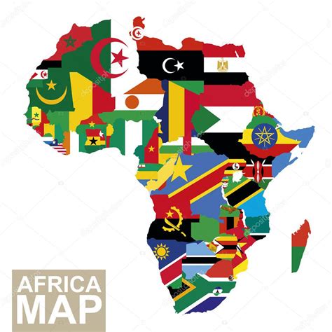 Africa Map Vector Map Africa Flags African Countries Flag Vector