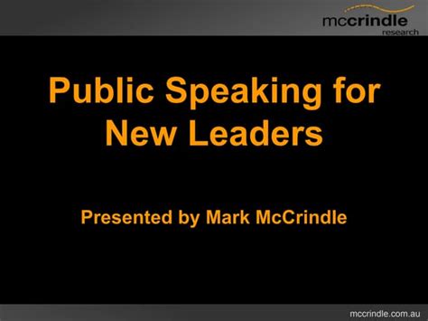Mccrindle Research Public Speaking Skills Ppt