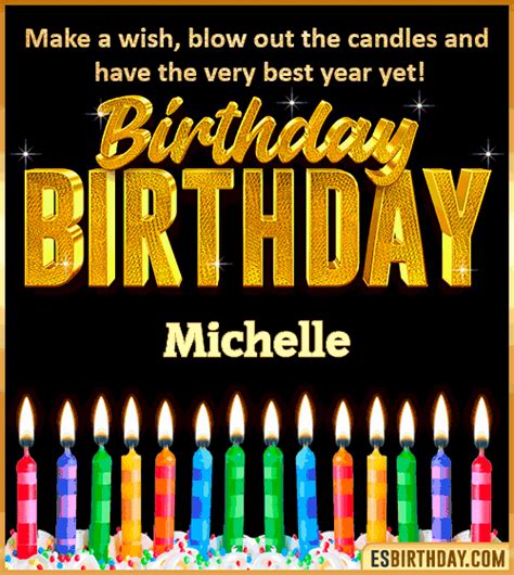 Happy Birthday Michelle  🎂 Images Animated Wishes 28 S
