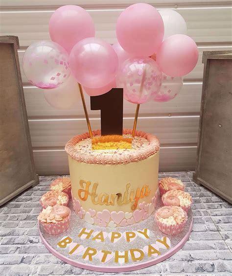 Outofmybubble Balloon Cake Topper Mini Garland Pink White