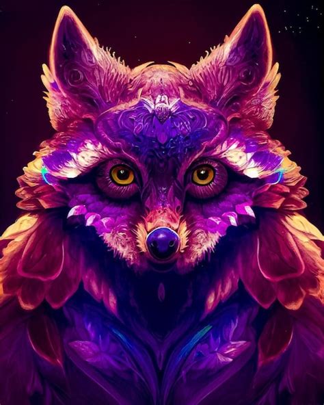 Premium Photo A Purple Fox With A Purple Background