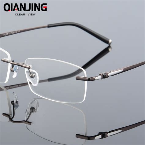 Pure Titanium Eyeglasses Rimless Optical Frame Prescription Spectacle Frameless Glasses For Men