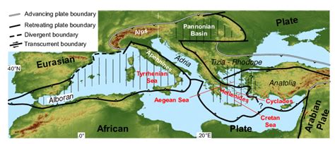 Highly Simplified Tectonic Map Of The Mediterranean Plate Boundary Zone