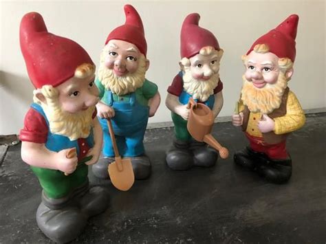 Vintage Artline Garden Gnomes Set Of 4 Garden Decor Gnomes Etsy Stock