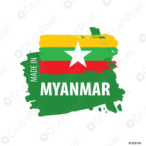 Myanmar flag, vector illustration on a white background - stock vector ...