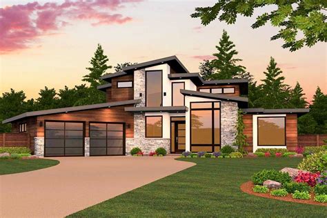 Open Concept Modern House Plan With Private Bedrooms 85271ms