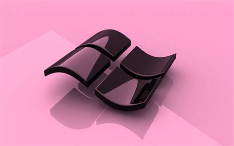 Download Wallpapers Windows Pink Logo 3d Art Os Pink Background