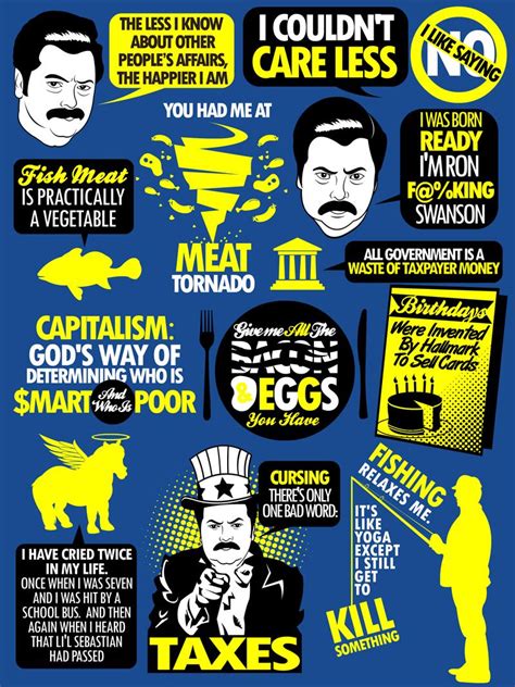 Don't teach a man how to fish and you feed yourself.ron swanson: Pin by Tom Trager on Tee Designs | Ron swanson, Ron ...