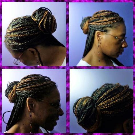 Feed In Braids To The Back With Two Buns - Two Buns With Braids Black Hair