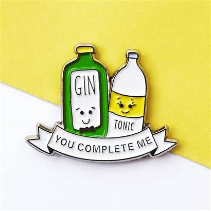 Gin Tonic Complete Badge Enamel Notonthehighstreet Half
