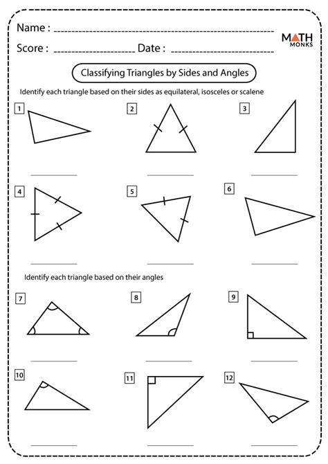 Angles In A Triangle Worksheet