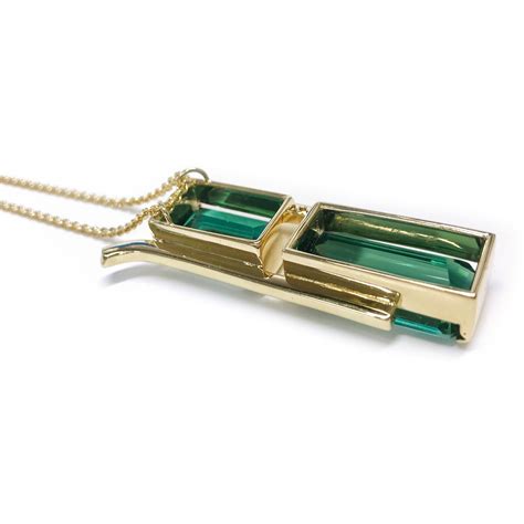 14 Karat Green Tourmaline Diamond Pendant Necklace For Sale At 1stdibs