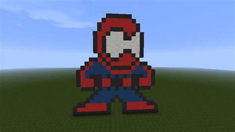 8 Bit Spiderman Pixel Art Minecraft Project