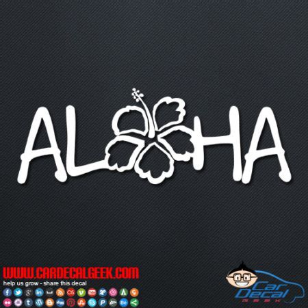 Aloha Hibiscus Flower Hawaii Car Vinyl Window Decal Sticker