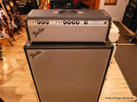 Fender Bassman 100 W 4x12 Cabinet 1970s Black Tolex Amp For Sale