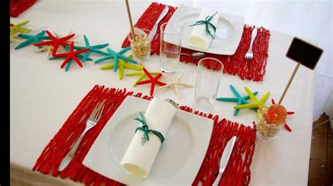 Modern wedding theme decoration ideas. Idée de décoration de Table - Thème Mer - YouTube