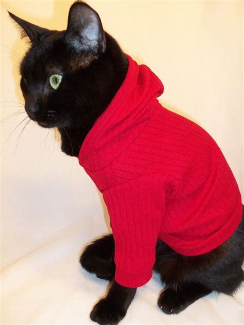 Cat Clothes Knit Cat Hoodie Several Colors Available Pet Clothing Cat