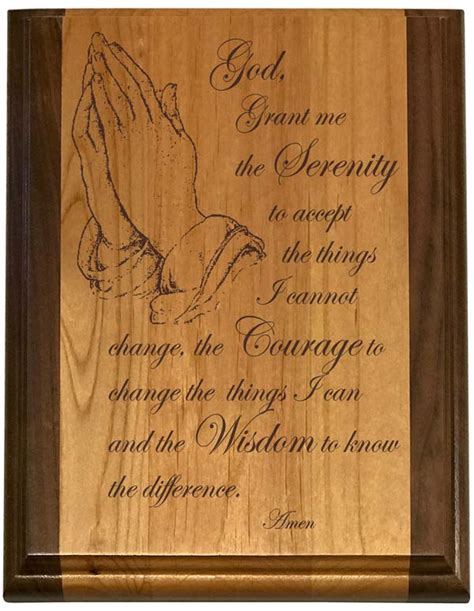 Deluxe Serenity Prayer Plaque 12 Step Recovery Ts And Slogan
