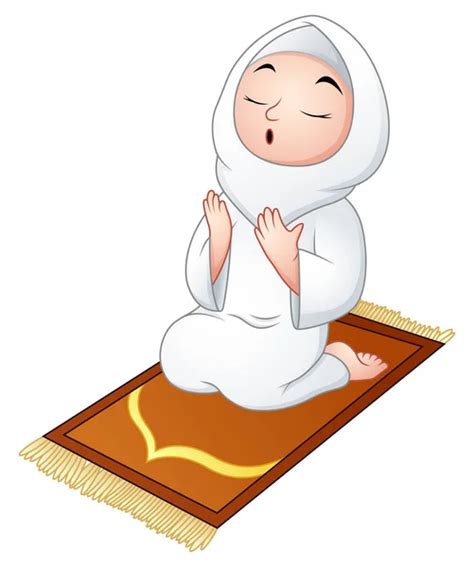 Illustration Male Muslim Praying Isolated White Background Stock Vector