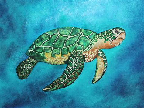 Sea Turtle Acrylic Beach Art Acrylic Art Collectibles Trustalchemy Com