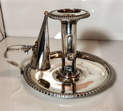 Antique English Sheffield Silver Plated Candlestick Signed Matthew