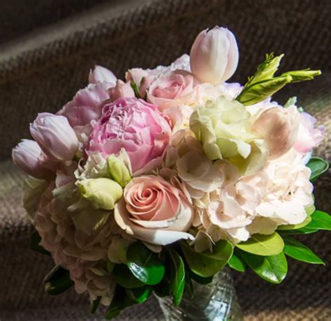 Bridal Bouquet Fresh Bubble Gum Pink Peonies Fresh Light Pink Roses