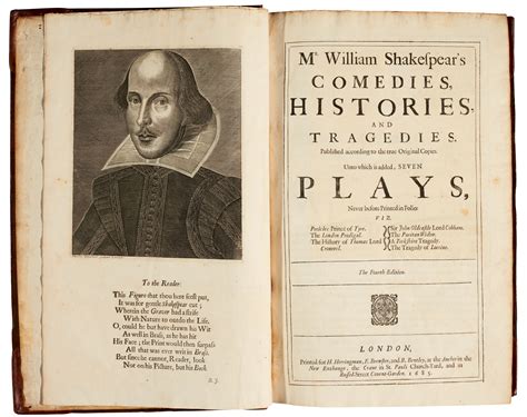 Shakespeare Comedies Histories And Tragedies 1685 Fourth Folio