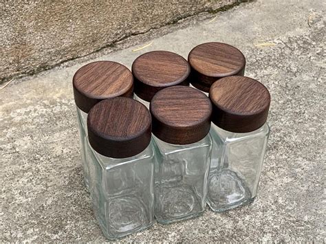 6 Pack Wooden Spice Jar Lids Etsy In 2021 Spice Jars Jar Lids
