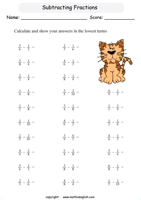 4th Grade Adding And Subtracting Fractions Worksheets Worksheets For