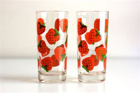 Vintage Strawberry Glasses