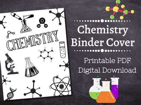 Chemistry Binder Cover Printable Letter Size School Binder Cover