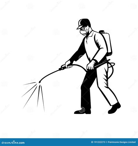 Pesticide Spraying Agricultural Farm Worker Vector