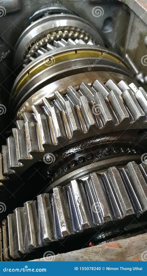 Close Up Of Parts Of Automotive Gearbox Stock Photo Image Of Garage